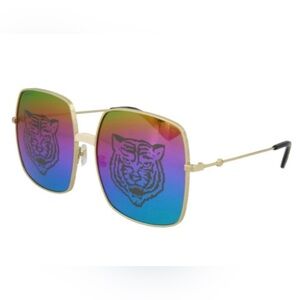 Gucci GG0414/s Gold Frame Rainbow Lens Sunglasses